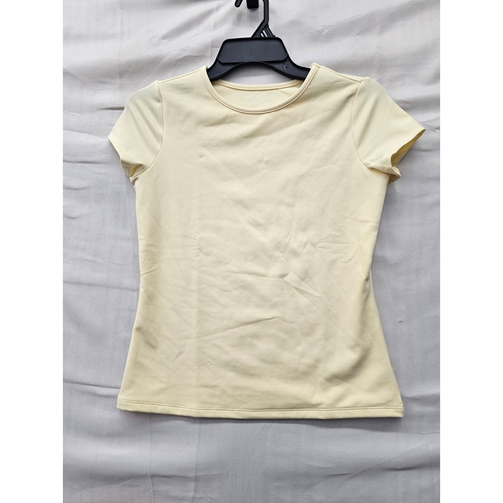 Art Class Girls Crew Neck Short Sleeve Top Yellow Polyester Blend Size XXL